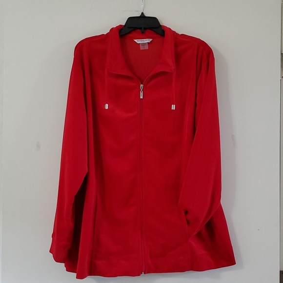 Allison Daley Woman Red Velour Jacket - Picture 1 of 6
